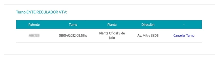 Paso 3 para consultar o cambiar el turno de la VTV en Lanús